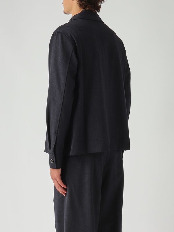 4. Sobrecamisa de hombre Sato en tejido efecto lana Azul marino Nine in the morning 9fw25so21