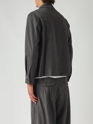 4. Sobrecamisa de hombre Sato en tejido efecto lana Gris