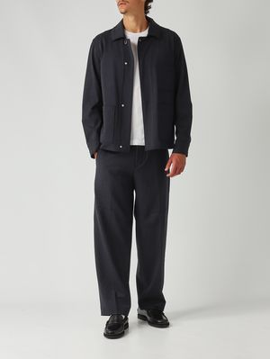 2. Sobrecamisa de hombre Sato en tejido efecto lana Azul marino