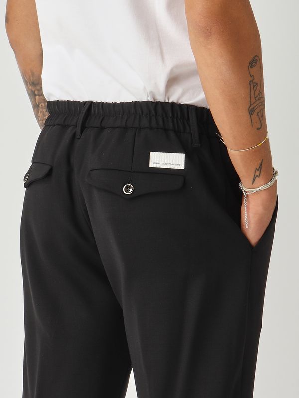 5. Pantalone uomo Yoga in lana stretch Nero Nine in the morning 9fw25yo74