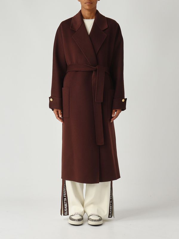 1. Women's wool coat Coffee Elisabetta Franchi cp68d56e2