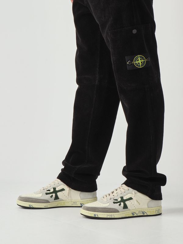 5. Men's trousers in organic cotton velvet Black Stone Island k2s153100039s0212
