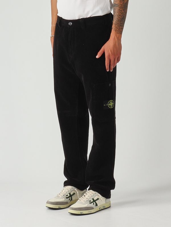 3. Men's trousers in organic cotton velvet Black Stone Island k2s153100039s0212