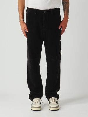 Herrenhose aus Bio-Baumwollsamt Schwarz Stone Island