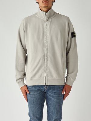 Men's sweatshirt in brushed organic cotton Pearl Grey Stone Island