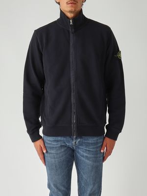 Herren Sweatshirt aus gebürsteter Bio-Baumwolle Marine Stone Island