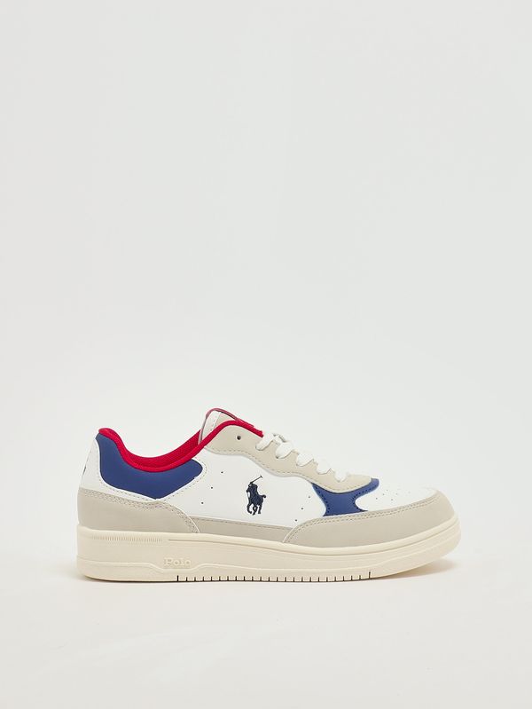 1. Master Court II faux leather sneakers for boys White-Blue Polo Ralph Lauren rl03433