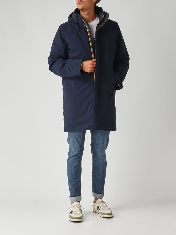 2. Veste homme Thomal Bonded Papped en tissu imperméable Marine K-Way k7136iw