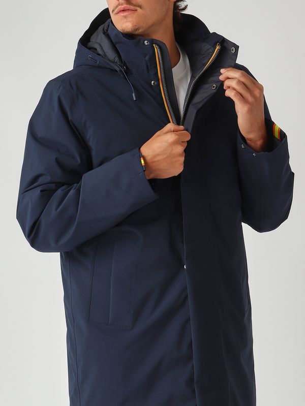 5. Veste homme Thomal Bonded Papped en tissu imperméable Marine K-Way k7136iw