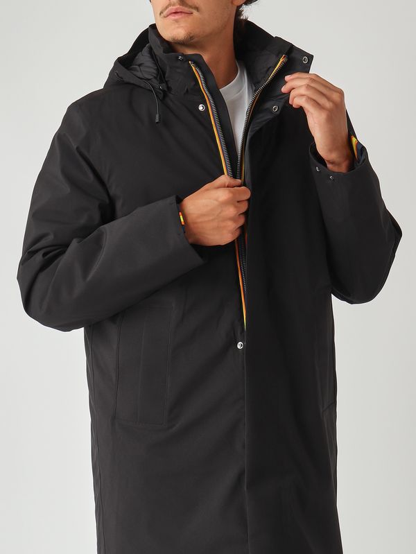 5. Veste homme Thomal Bonded Papped en tissu imperméable Noir K-Way k7136iw