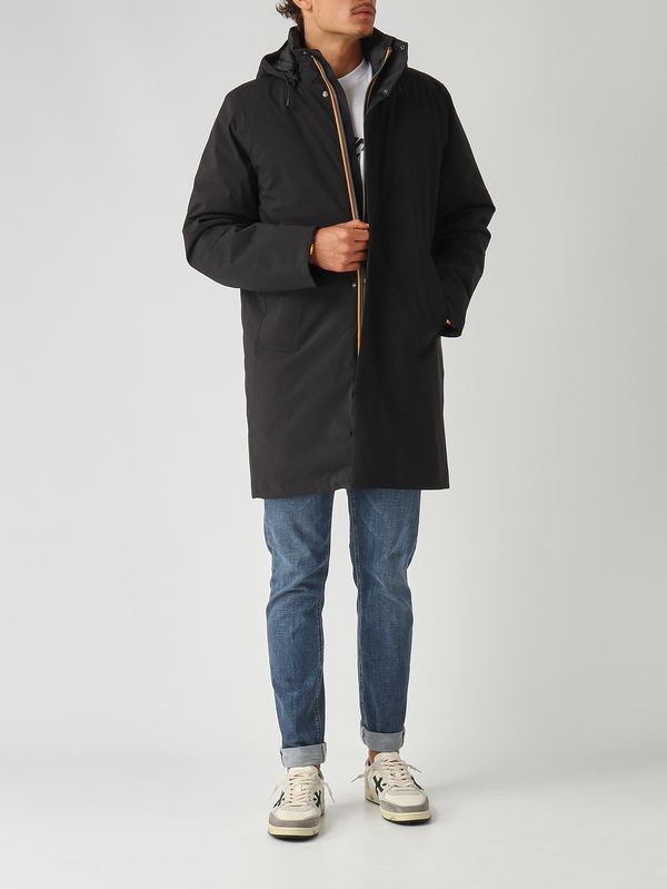 2. Veste homme Thomal Bonded Papped en tissu imperméable Noir K-Way k7136iw