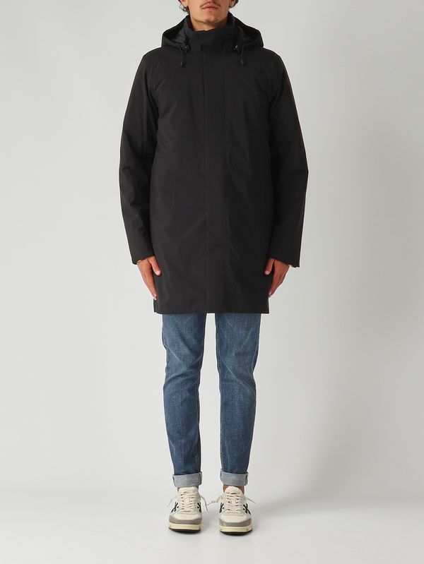 1. Veste homme Thomal Bonded Papped en tissu imperméable Noir K-Way k7136iw