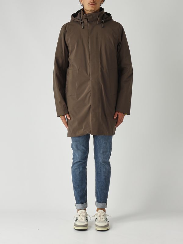 1. Veste homme Thomal Bonded Papped en tissu imperméable Olive Foncé K-Way k7136iw