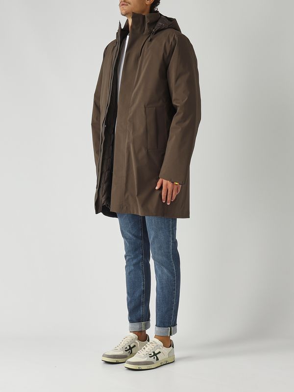3. Veste homme Thomal Bonded Papped en tissu imperméable Olive Foncé K-Way k7136iw