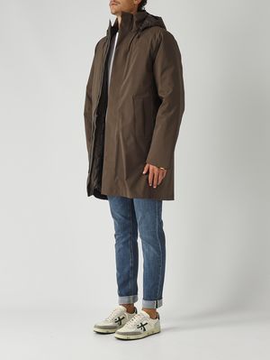 3. Veste homme Thomal Bonded Papped en tissu imperméable Olive Foncé