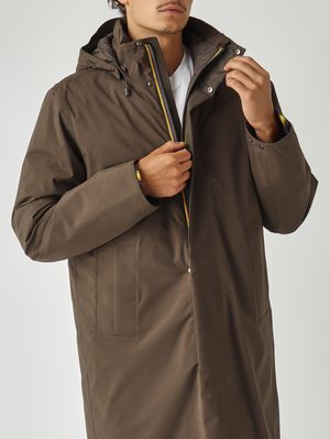 5. Veste homme Thomal Bonded Papped en tissu imperméable Olive Foncé