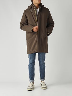 2. Veste homme Thomal Bonded Papped en tissu imperméable Olive Foncé