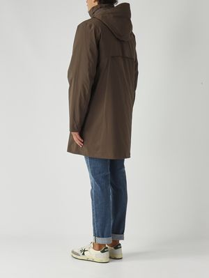 4. Veste homme Thomal Bonded Papped en tissu imperméable Olive Foncé