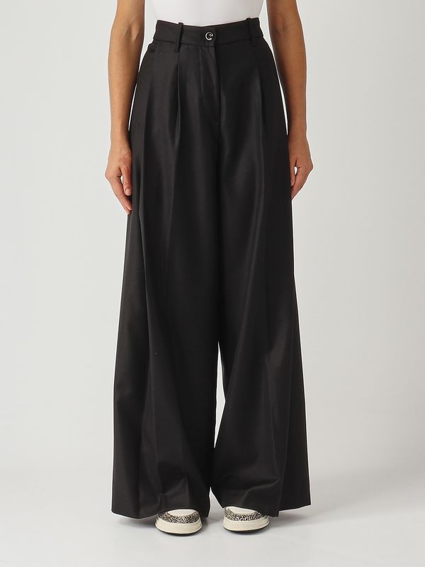 1. Pantalón de mujer Petra de lana y seda Negro Nine in the morning 9fw25pe80