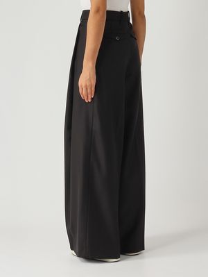 4. Pantalón de mujer Petra de lana y seda Negro