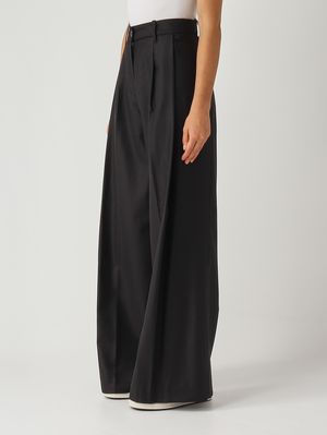 3. Pantalón de mujer Petra de lana y seda Negro