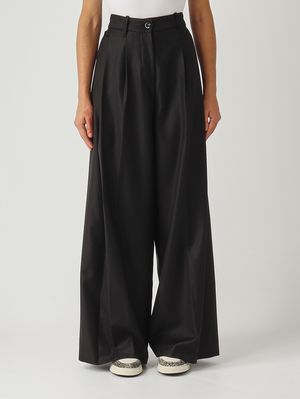 Women's Petra trousers in wool and silk Black Nine in the morning
