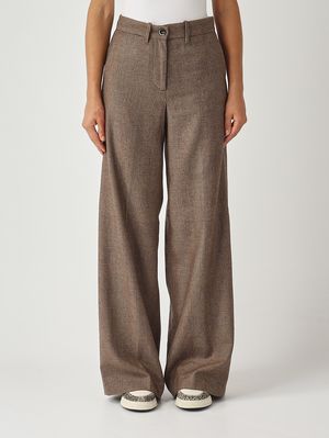 Women's trousers Karen in wool and silk Moor Nine in the morning