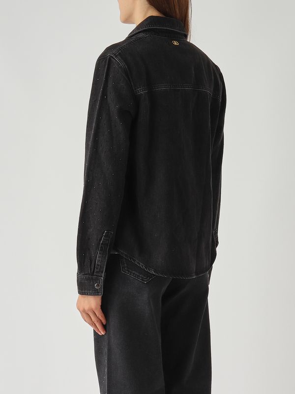 4. Women's cotton overshirt Black Denim Twinset 252tt2272