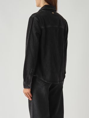 4. Women's cotton overshirt Black Denim