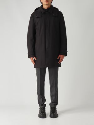 Herren-Regenmantel New Morning Travel aus Stretch-Jersey Schwarz Fay