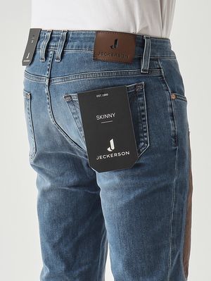 4. James skinny-fit Tri Blend stretch cotton denim jeans for men Medium Denim