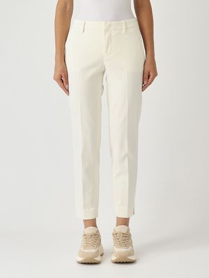 Women's New York trousers in stretch cotton and cashmere White Wool PT Torino