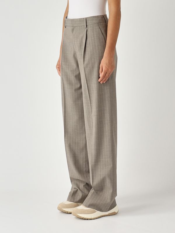 3. Pantalón de mujer Lola en mezcla de lana Topo de raya diplomática PT Torino cdvsllz00stdma32