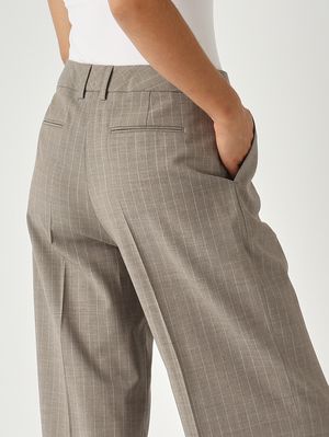 5. Pantalón de mujer Lola en mezcla de lana Topo de raya diplomática