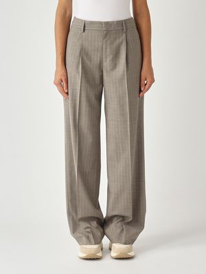 Women's Lola trousers in wool blend Dove Grey Pinstripe PT Torino