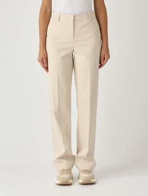 Women's Ambra Trousers in stretch cotton and cashmere Chalk PT Torino