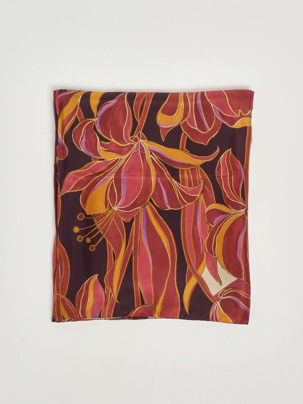 1. Damenfoulard aus Seiden-Woll-Mix Bordeaux Maliparmi ib020730123