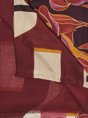 2. Damenfoulard aus Seiden-Woll-Mix Bordeaux