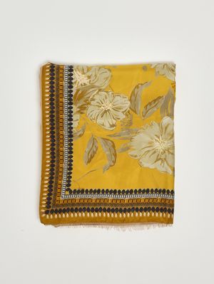 1. Foulard donna in misto seta e lana Giallo