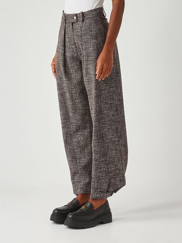 3. Pantalón de mujer Passiflora de mezcla de lana Negro-Marrón Pinko 105735a2sk