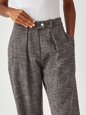 5. Pantalón de mujer Passiflora de mezcla de lana Negro-Marrón
