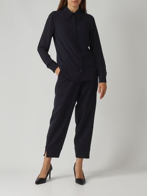 2. Pantalone donna in misto lana Blu Dark