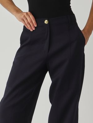5. Pantalone donna in misto lana Blu Dark