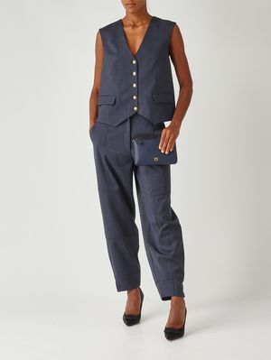 2. Pantalone donna in misto lana Blu Notte