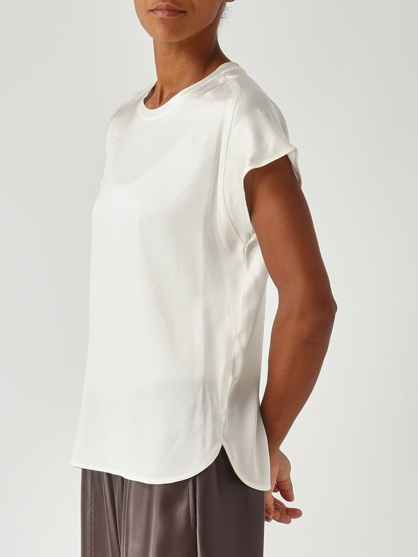 5. Blusa donna Farida in seta stretch Bianco Ottico Pinko 100100a3a8
