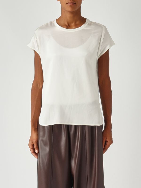 1. Blusa donna Farida in seta stretch Bianco Ottico Pinko 100100a3a8