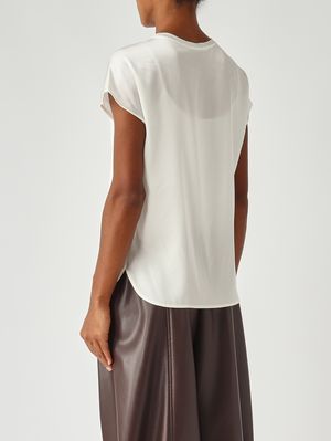 4. Blusa donna Farida in seta stretch Bianco Ottico