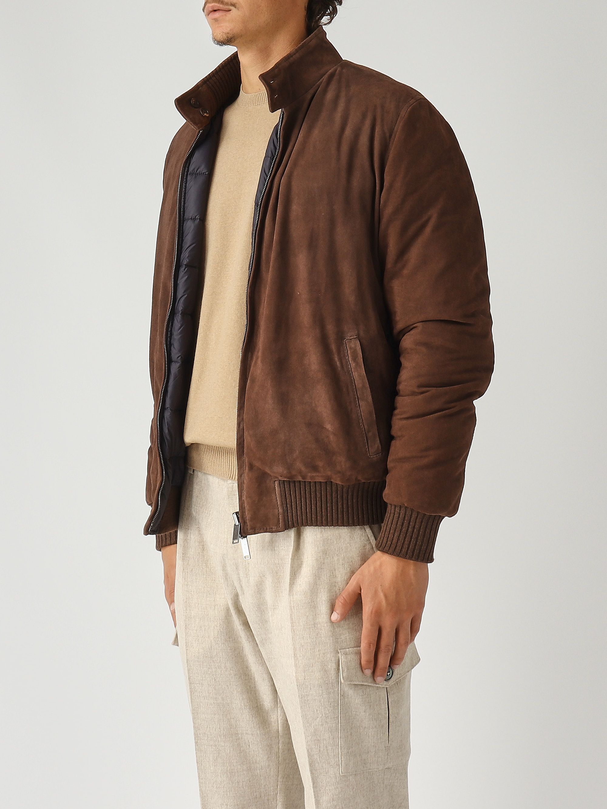 Veste Bomber En Soie Sik Silk - Khaki & Noir - Taille 6 - Unisexe - Occasion Très Bon état