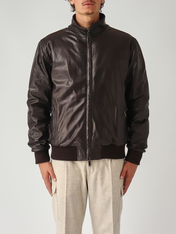 1. Chaqueta de hombre de piel y nailon Cabeza de moro Volfagli 12bomberamerica