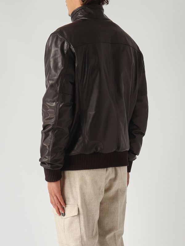 5. Chaqueta de hombre de piel y nailon Cabeza de moro Volfagli 12bomberamerica